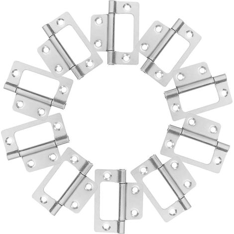 Lot de 10 charnières de placard en acier épais, silencieuses, pour meubles plats (1/5)