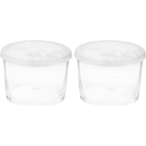 2x Pasabahce Bistro Workshop Schale Aufbewahrungsbox Aufbewahrungsdose Box Dose aus Glas mit Plastik Deckel (1/2)