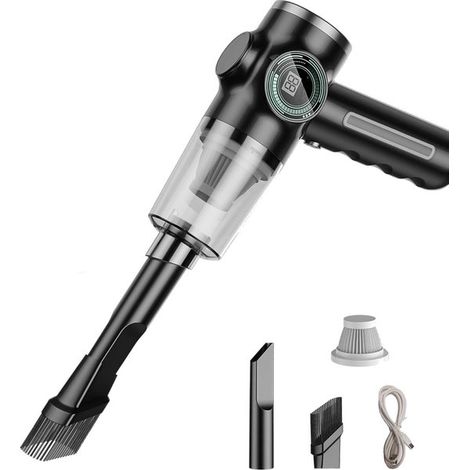 Potente mini aspiradora para coche, gran indicador de batería, aspiradora de mano inalámbrica para una limpieza a fondo (1/5)