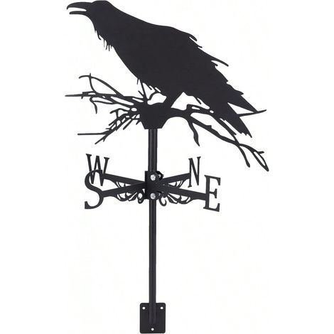 Girouette décorative d'extérieur en métal avec indicateur de toit, idéale pour la décoration de toits et de clôtures de jardins et de campagne. (1/5)