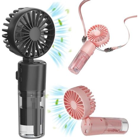 Ventilateur brumisateur portable - AVEKI - 4 vitesses - Rechargeable - Pliable (1/5)
