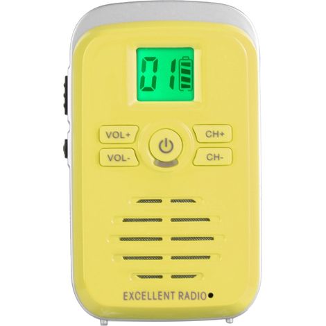 Q3 Drahtloses FM-Mini-Walkie-Talkie aus ABS, 110–240 V, 400–470 MHz, wasserdicht, ultradünn, Zwei-Wege-Funkgerät, gelber EU-Stecker (1/5)