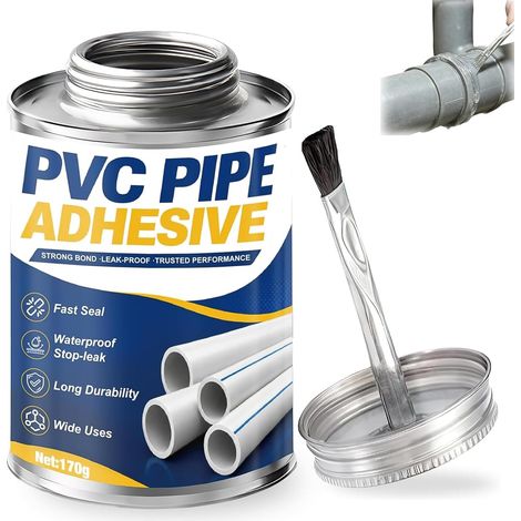 Colle PVC Plomberie, Colle PVC Tuyau, 170 g, Étanchéité et Longue Durée (1/5)