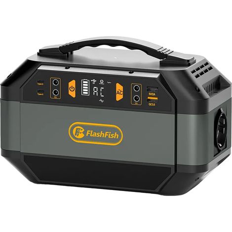 FlashFish Solargenerator, 288,6 Wh, tragbares Kraftwerk, 78000 mAh/3,7 V Batterie, AC 230 V, 330 W, für Outdoor-Camping-Stromversorgung (1/5)