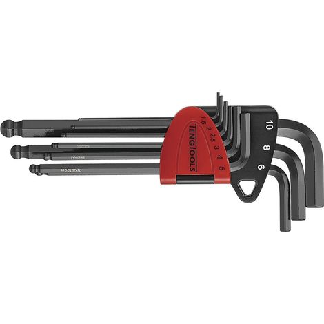 Jeu de 9 clés Allen à tête sphérique 1,5 à 10 mm Teng Tools 1499MM (1/3)
