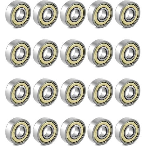 20 pièces 608zz roulements à Billes, pour Planches à roulettes, Scooters, Patins à Roues alignées, 8 mm x 22 mm x 7 mm (1/5)