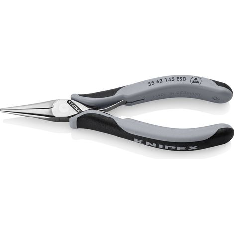 KNIPEX 35 62 145 ESD Elektronik-Greifzange ESD mit durchgestecktem Gelenk mit Mehrkomponenten-Hüllen spiegelpoliert 145 mm (1/2)
