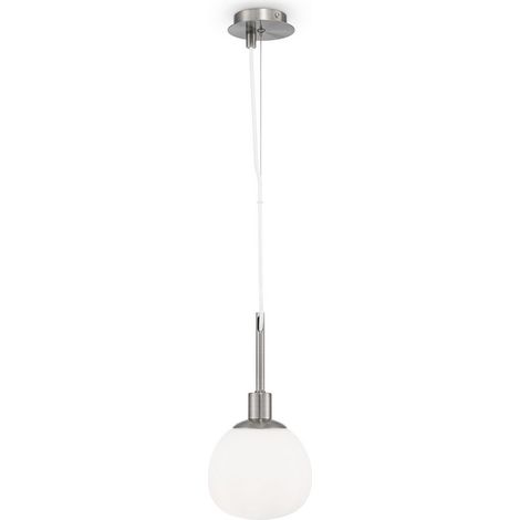 Erich Plafonnier Globe nickelé, 1 lumière, E14 (1/4)