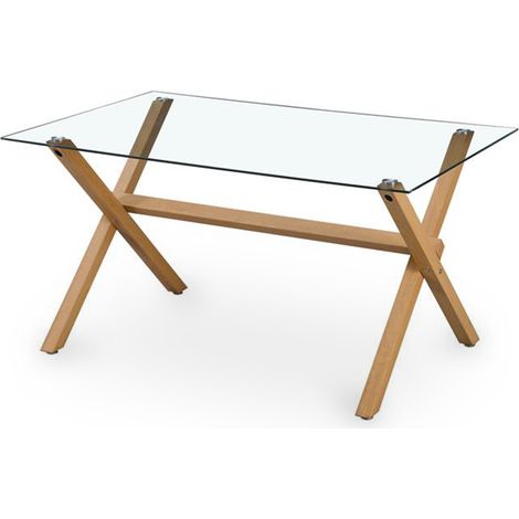 Rechteckiger Esstisch - Skandinavisches Design - 6 Personen - Tesfa Naturfarben