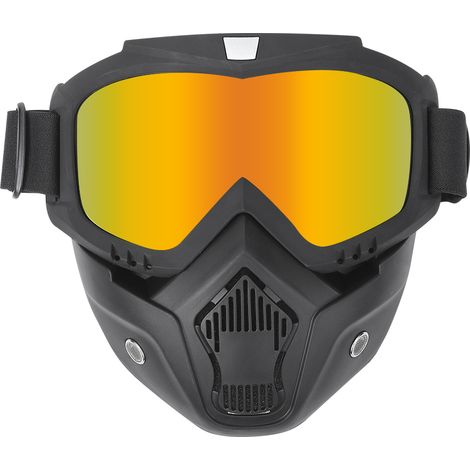 Lunettes de protection moto avec masque amovible pour cyclisme et VTT (rouge) (1/5)