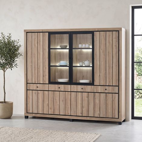 Vaisselier/argentier contemporain 241 cm chêne summer Eluard (1/5)
