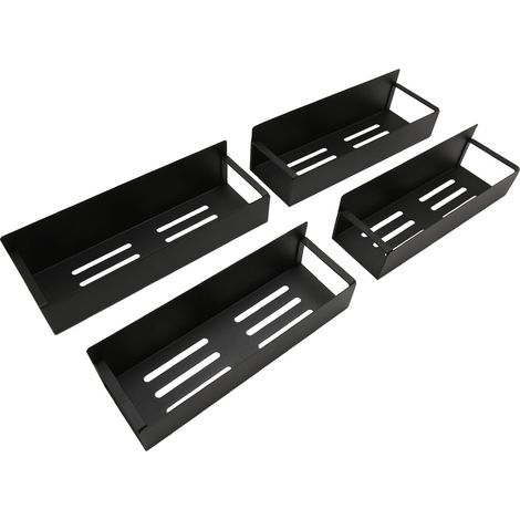 4er-Set magnetische Gewürzregale, beweglich, starke Magnete, robustes Metall, schlichtes schwarzes Gewürzregal für Kühlschrank und Gefrierschrank zur Aufbewahrung in der Küche (1/5)