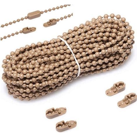 Beaded chain cord for plastic blinds - Vertical Roman blind ball chain repair with 2 connector clips (1/5)