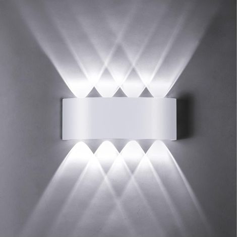 Applique murale LED 8W, lumière blanche froide 6000K, applique murale étanche IP65, lumière LED moderne en aluminium, intérieur et extérieur en option