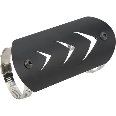 Auspuffschalldämpfer, Hitzeschutzblech aus Edelstahl, universell für Motorräder, schwarz (1/5)