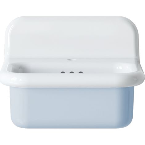 Retro-Waschbecken aus Keramik, 50 cm – True Colors Lite – Abgerundet – Pastell-Himmelblau (1/5)