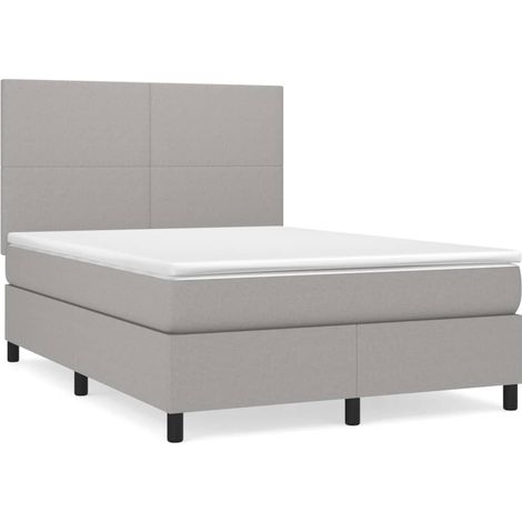 Maison Exclusive - Cama box spring con colchón tela gris claro 14 (1/5)