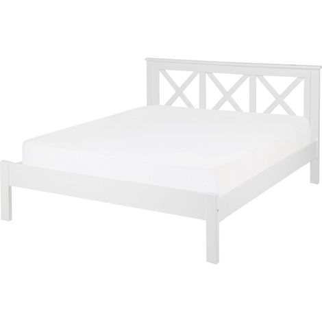 Bed Pine Wood TANNAY 140 x 200 cm (EU Double) White (1/5)