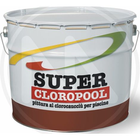 PITTURA X PISCINA CLOROCAUCCIU' SUPER CLOROPOOL 12LT BIANCO ITALC (1/2)