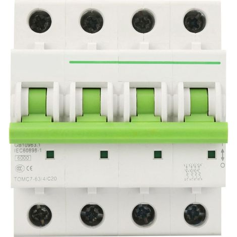 Disjoncteur miniature TOMC7-63 4P type C 6KA, protection contre les fuites d'air (20 A) (1/5)