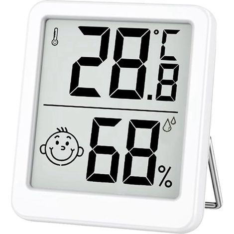 Thermomètre Hygromètre intérieur numérique,d'un Mini écran LCD Thermomètre, hygro raumthermometer à l'Intérieur avec Smiley-Indicateur (1/5)