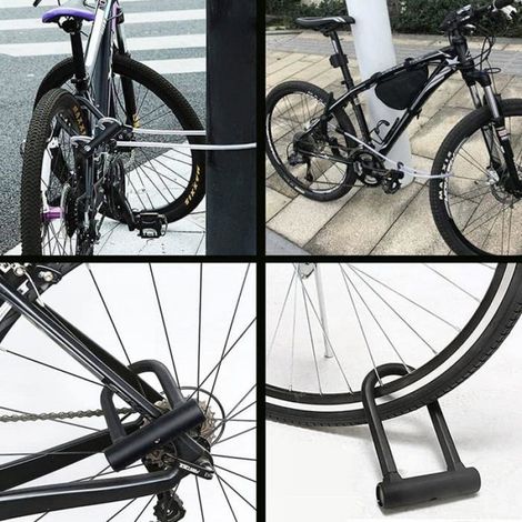 Antivol U - Câble Acier Trempé 120 cm - Support Intégré - Pour Vélo Urbain ou Électrique - 1 Pièce (1/5)