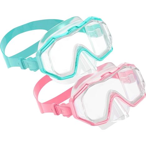 Occhialini da nuoto per bambini, 2 pezzi, ampio campo visivo, -3
