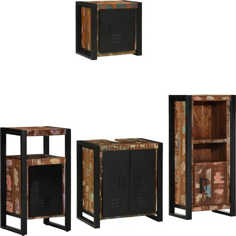 Maison Exclusive - Badezimmermöbel-Set mit Regal 4 pcs Massives u