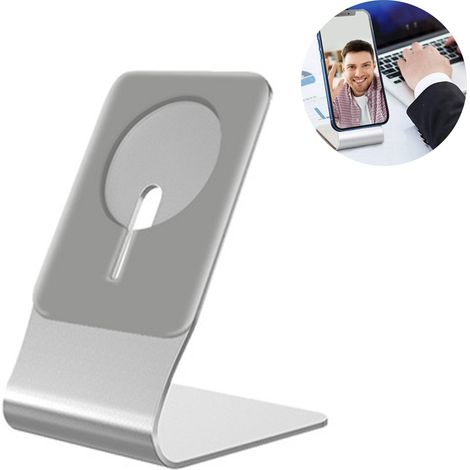 Soporte magnético de aluminio para carga inalámbrica compatible con MagSafe