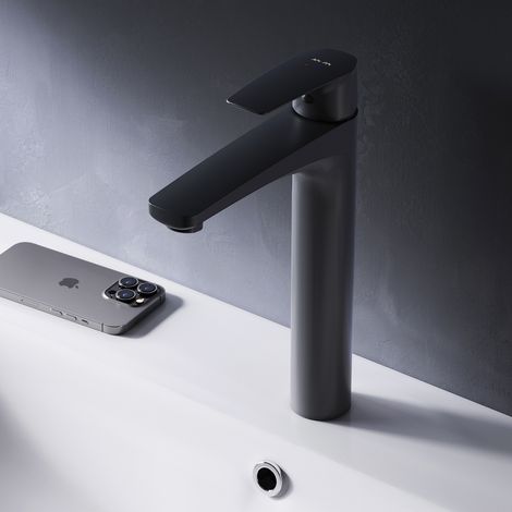 Robinet Salle de Bain Mitigeur lavabo, Noir, taille L, FGA92022 AM.PM (1/2)