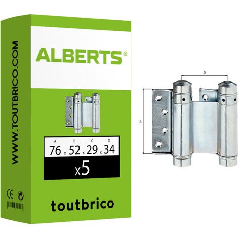 5 paumelles de porte-va-et-vient 76 x 52mm - (1/4)