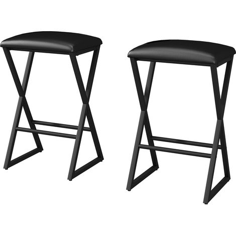 Set di 2 sgabelli da bar Vault, Nero, 30 x 40 cm 2 parti, Vicco