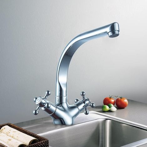 Zweigriffmischer, Badarmatur Waschtisch Armatur Zweigriff Küchenarmatur Bad Wasserhahn Waschtischarmatur für Küche, Bad, Garten, Restaurant