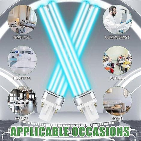 Lot de 4 ampoules UV-C 9W à culot G23, compatibles avec les lampes de clarification d'extérieur pour bassin UVE9 CF400 et CF500 EP. WHBYV (1/4)
