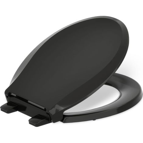 KOHLER Cachet 4639-RL-7 - Sedile WC rotondo con chiusura silenziosa, colore: nero (1/5)