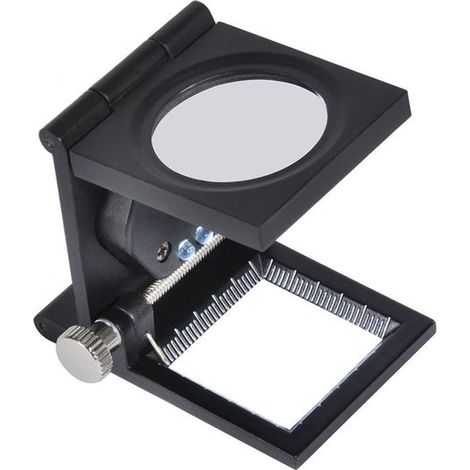 Dailygoods - Lupa portátil - Aumento de 10x - Con luz LED - Negra - Para textiles y joyería - Ideal para reparaciones y trabajos de detalle (1/5)