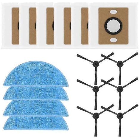 NALOOKAMIC Kit de remplacement pour aspirateur robot ILIFE A30 Pro : brosses latérales, lingettes de nettoyage en microfibre et sacs à poussière. (1/4)