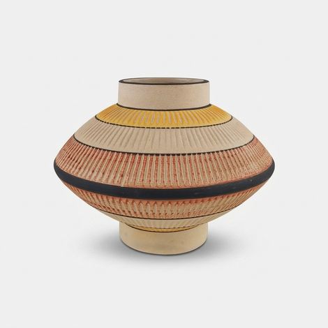 Vaso basso decorativo in ceramica Mexicana (1/2)