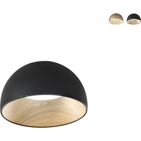 Plafón LED redondo de metal 35cm con luz regulable Coco - Negro