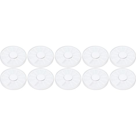 Lot de 10 boîtes de rangement pour nail art, 12 compartiments, rondes, transparentes et anti-poussière, pour perles, boucles d'oreilles et pilules. (1/5)