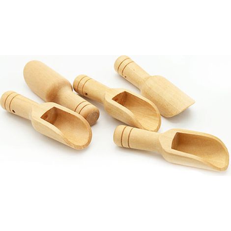 6 cuillères en bois massif, cuillère à lait en poudre, doseur à sel de bain ou poudre médicinale, cuillères en bois pour thé, café et épices