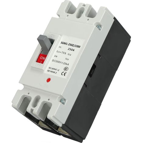 2-poliger MCCB 250A 500V Leistungsschalter, Schutztrennschalter für Solarbatterie, Sicherheitsisolator (1/5)