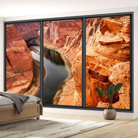 Papier peint panoramique Trompe l'oeil baie vitrée - Grand canyon - 130 cm x 78 cm (1/5)