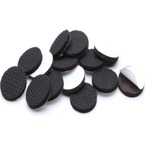 Pads Antidérapants Pour Meubles - 25 mm Ronds - Autocollants - Protection Sol Bois - Lot de 16 - Noir (1/5)