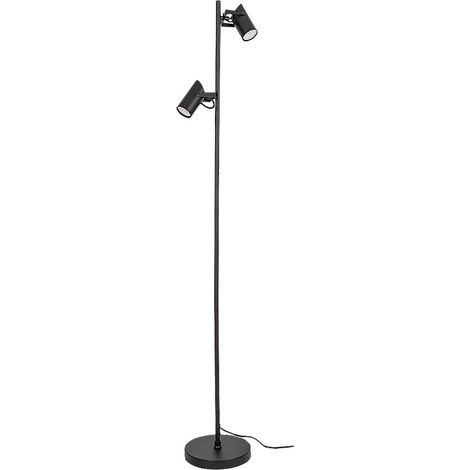 Lampada da terra MAXIMILIAN GU10 2X max.10W metallo nero H: 155cm L: 28cm Ø5.5cm con interruttore (1/5)
