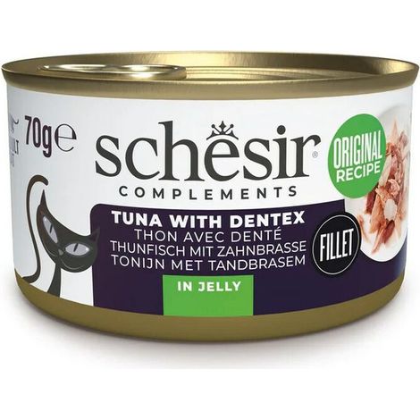 SCHESIR Tonno Oceanico Adulto con Dentista - cibo umido per gatti - 24x70g (1/3)