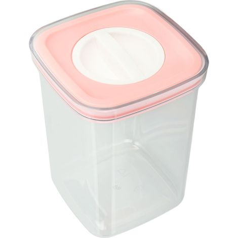Boîte de conservation alimentaire hermétique de cuisine, récipient transparent avec couvercle pour riz mélangé, rose, 1300 ml (1/5)