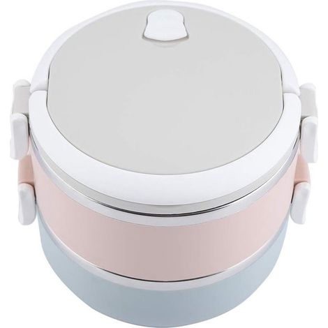 Portapranzo, portapane, acciaio inox 304, a doppia parete, vassoio per snack, portapranzo per adulti, portapranzo per bambini, a prova di perdite, infrangibile, grande capacità (1/5)