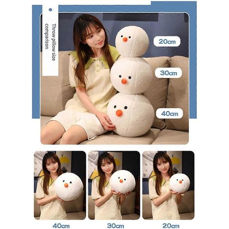 Schneeball-Puppenkissen, Plüschtier, kugelförmige Puppe, Festtagsgeschenk, 40 cm