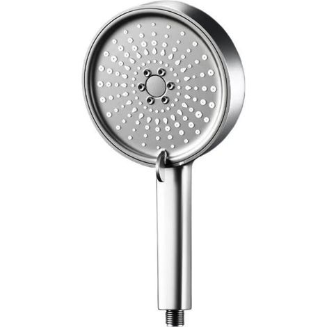 Pommeau de Douche Haute Pression, 12CM Grande Pomme de Douche Economie Deau avec Interrupteur de Stop, 5 Types de Jet Argent Douchette avec Filtre pour Bain SPA (1/4)